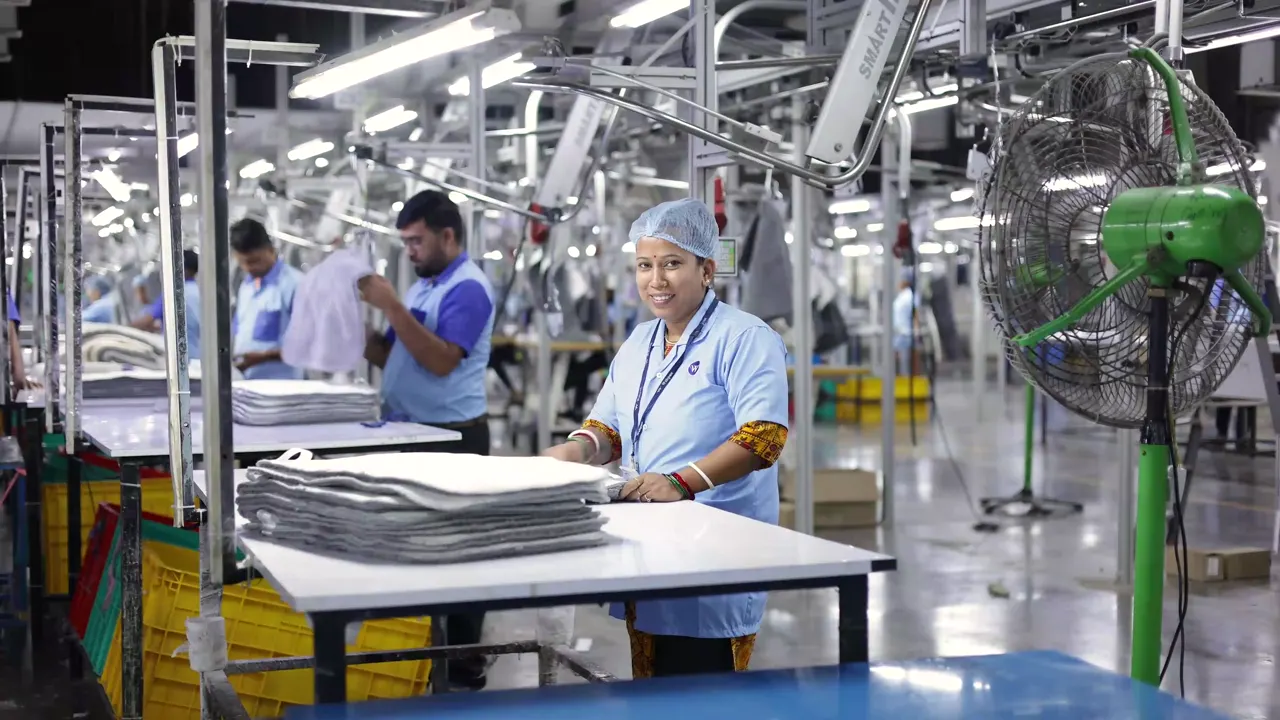 Manufacturing line in operation